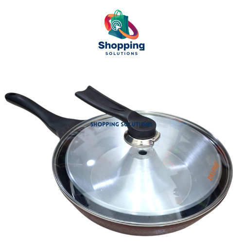 Delfiro Wok Pan Diameter 30cm Set Pengukus Bahan Marble Tebal Anti Lengket Kitchenware