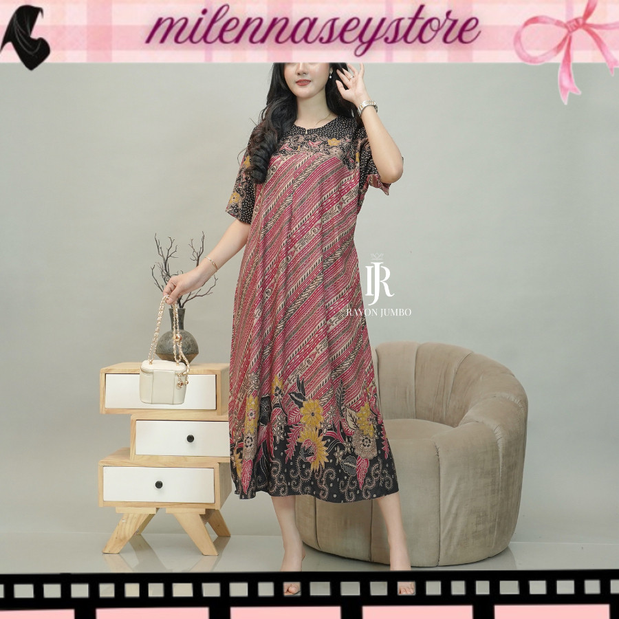 TERBARUU Rayon Jumbo - Daster Chibi Alisa LD 120 Busui Bahan Rayon Batik Homedress rumahan simple im