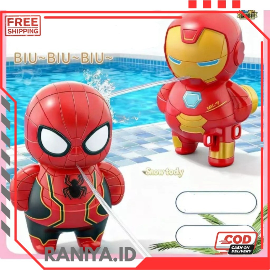 [RO] PROMO COD Mainan Figur Pistol Air SpiderMan OU01/Mainan Pistol Air yang Menyenangkan// mainan a