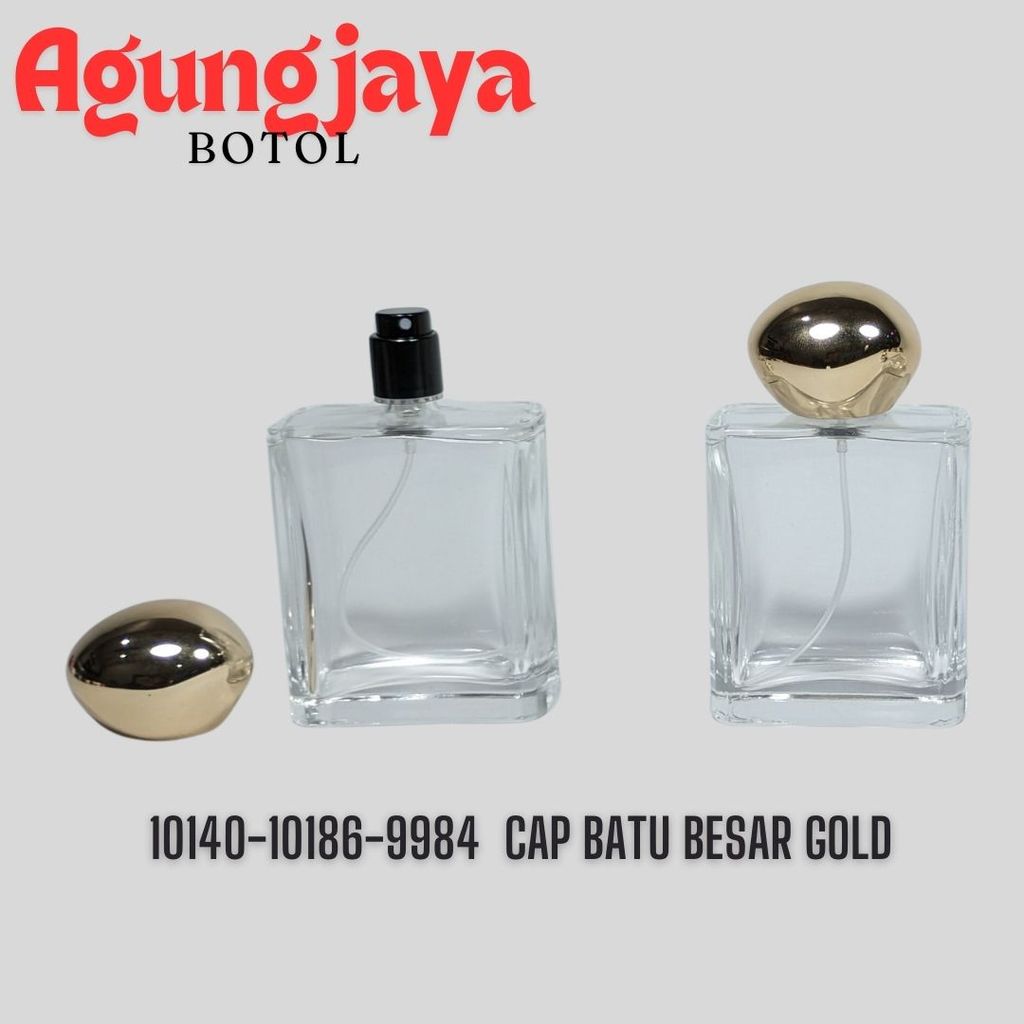 Botol Kaca Parfum 100 Ml Petak Tebal Press Pump Easy Hitam  / Botol Kaca Parfum 100 Ml /  Botol Kaca