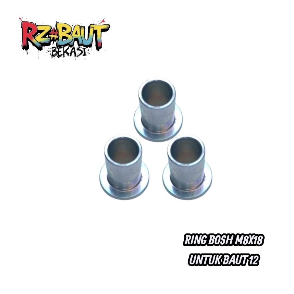 RING BOS BOSH RING M8X18 LUBANG BAUT 12 CHROME Cod