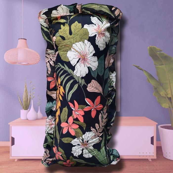 Bantal Cinta dan Sarung Jumbo - black flower