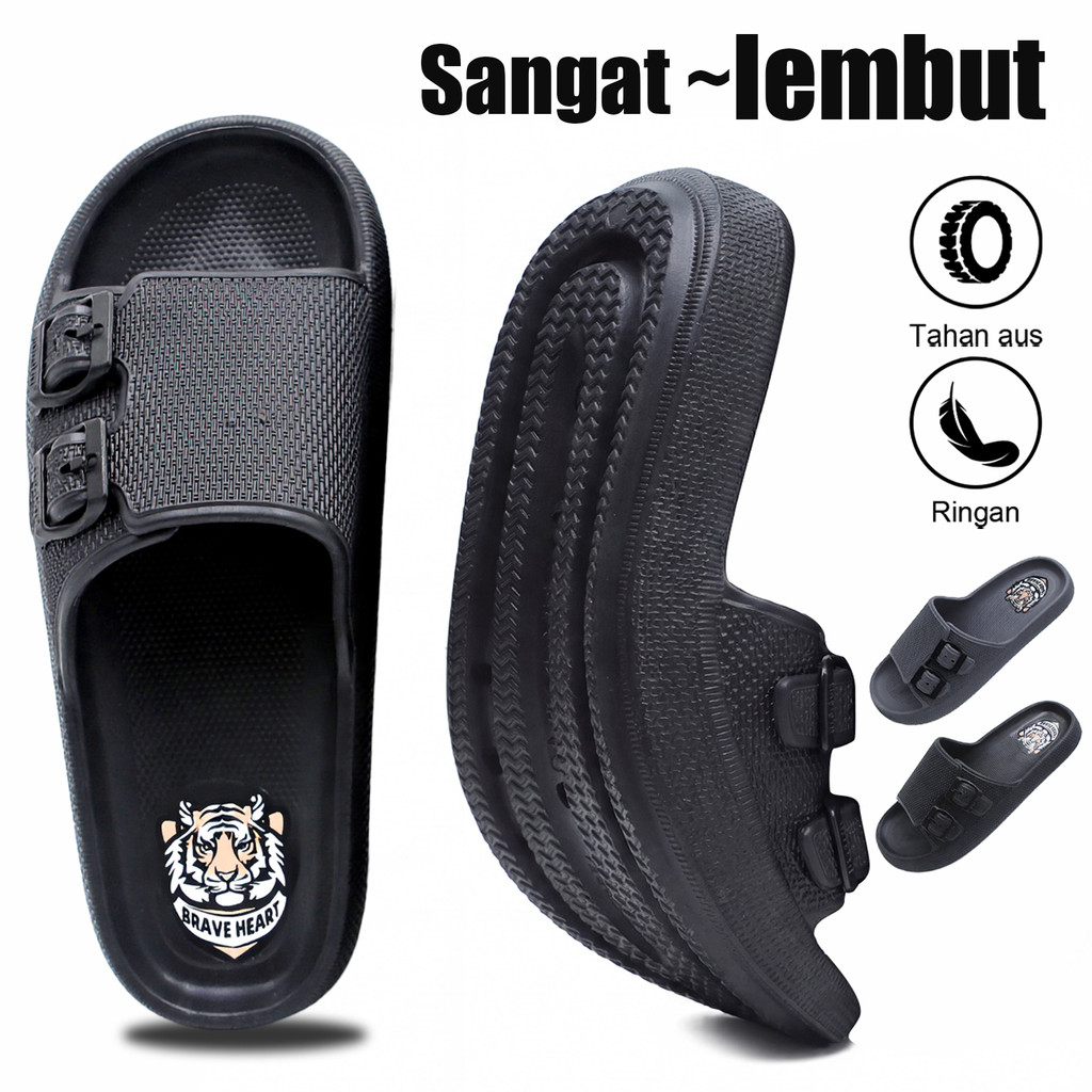 INKAYNI sandal slop pria empuk nyaman ringan sandal anti slip pria sandal karet laki laki sandal slo