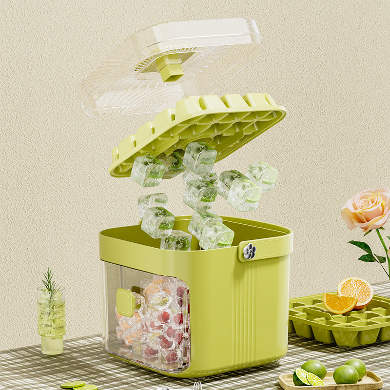 Ice Cube Tray, Ice Maker Box, Ice Cube Mold, Ice Cube Tray Mold, Press the Ice Cube Tray and Remove 