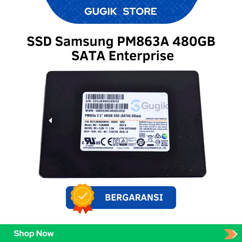 SSD Samsung PM863A 480GB SATA Enterprise