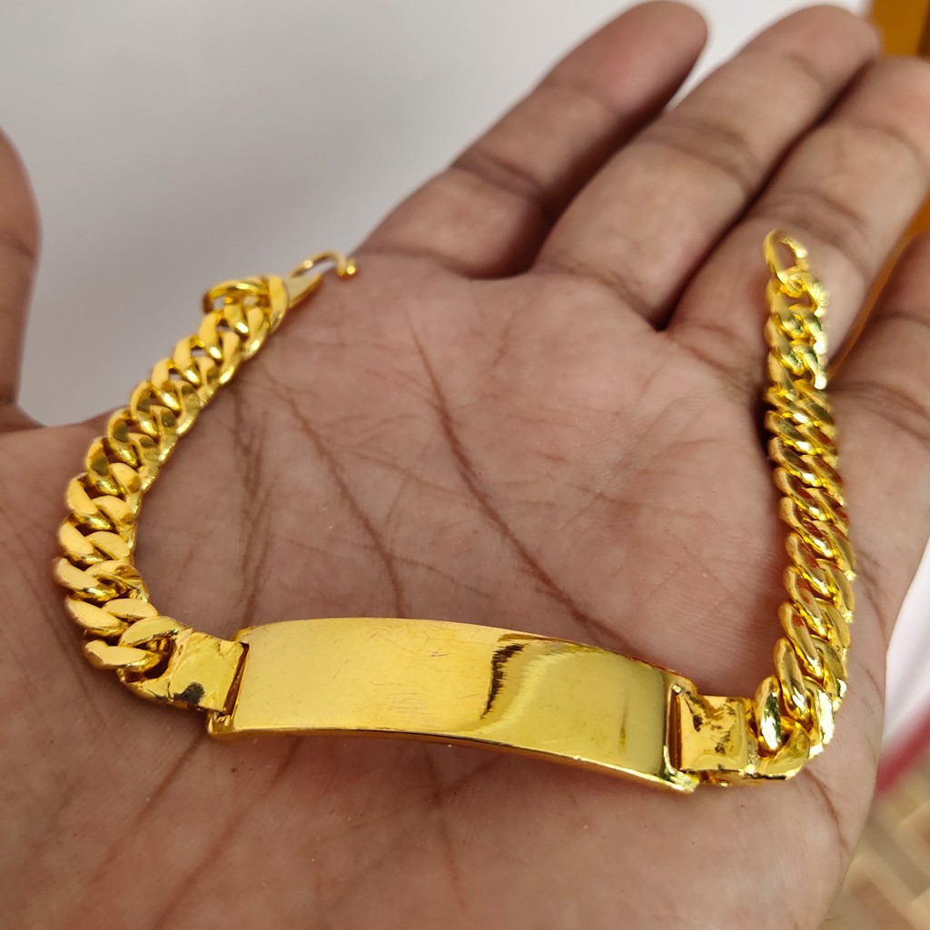 Gelang Plat Baja Titanium - Gelang Aksesoris Fashion - Gelang Rantai Plat ANTI KARAT - Gelang Plat L