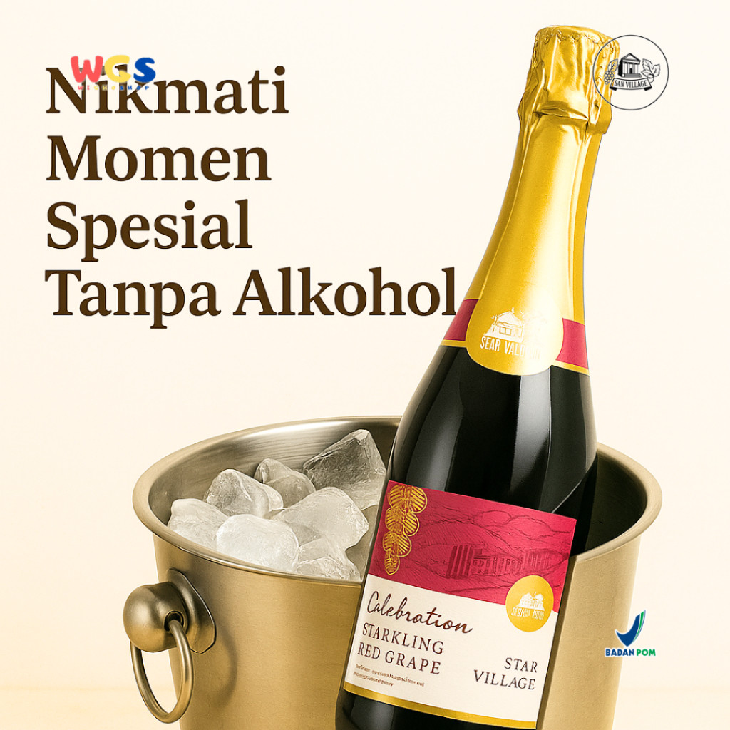 TERLARIS Star Village Sparkling Red Grape 750ml – Minuman Anggur Merah Non Alkohol untuk Momen Spesi