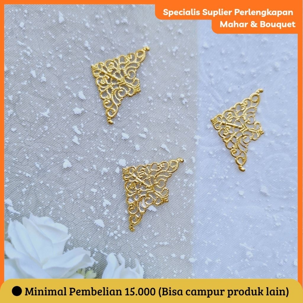 J.KEMBANG LEMPENG SUDUT SIKU HANTARAN / HIASAN BOX HANTARAN UKURAN KECIL