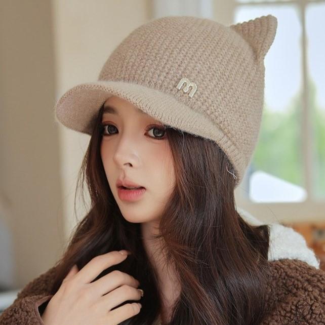 Topi Baseball Cap Winter Kucing / Hat Cap Cat Ear Winter / Topi Telinga Kucing Lucu / Topi Tebal Wan