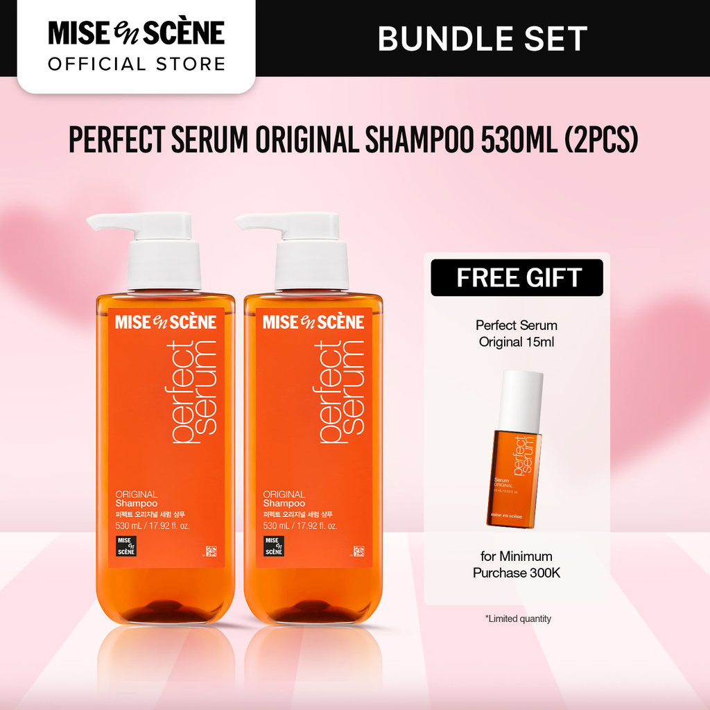 [PAKET HEMAT ISI 2] mise en scene Perfect Serum Original Shampoo 530ml (2pcs) - Shampoo Rambut Damag
