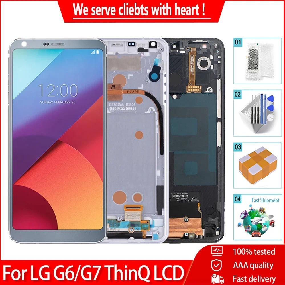 Original For LG G6 G7 LCD Screen splay With Tou Glass With Frame gitizer Assembly Replacement splay 