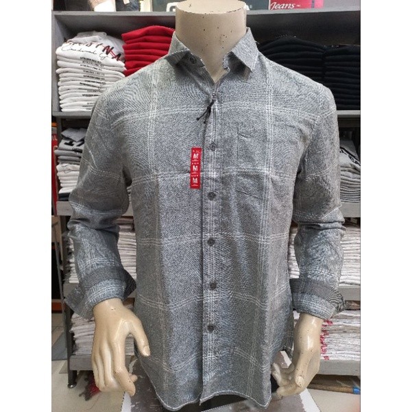 PROMO GUNCANG RAMADHAN kemeja pria cardinal original slimfit warna abu silver