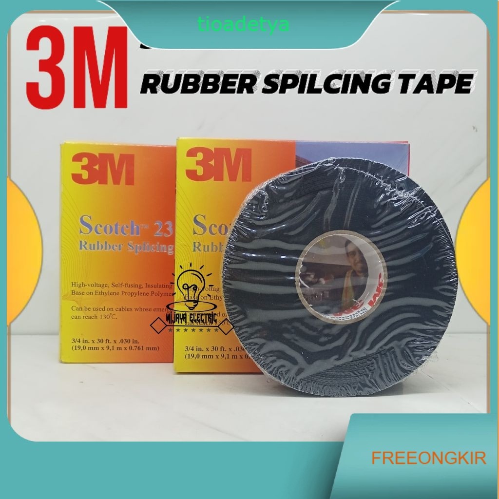 double tape 3m Rubber / isolasi tape karet SCOTCH 23 original