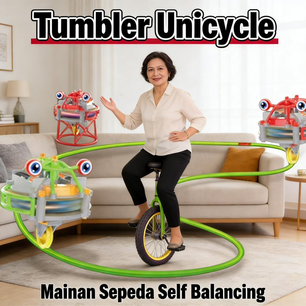 Permainan Gyro Sepeda Unicycle Putar Tumbler Balancing Self Mainan Unicycle