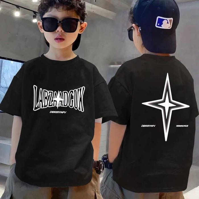 Kaos Tshirt Baju Anak 6-13 Tahun Cowok Keren Hitam Regular Fit Sablon Plastisol - K049 Fashion - Put