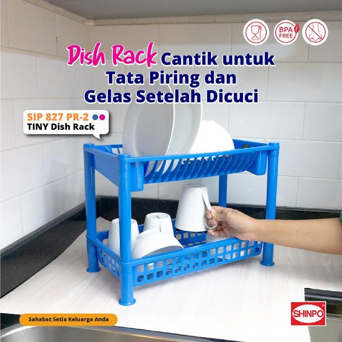 SHINPO Rak Piring Plastik Tiny / Tempat Piring Dan Gelas Higienis