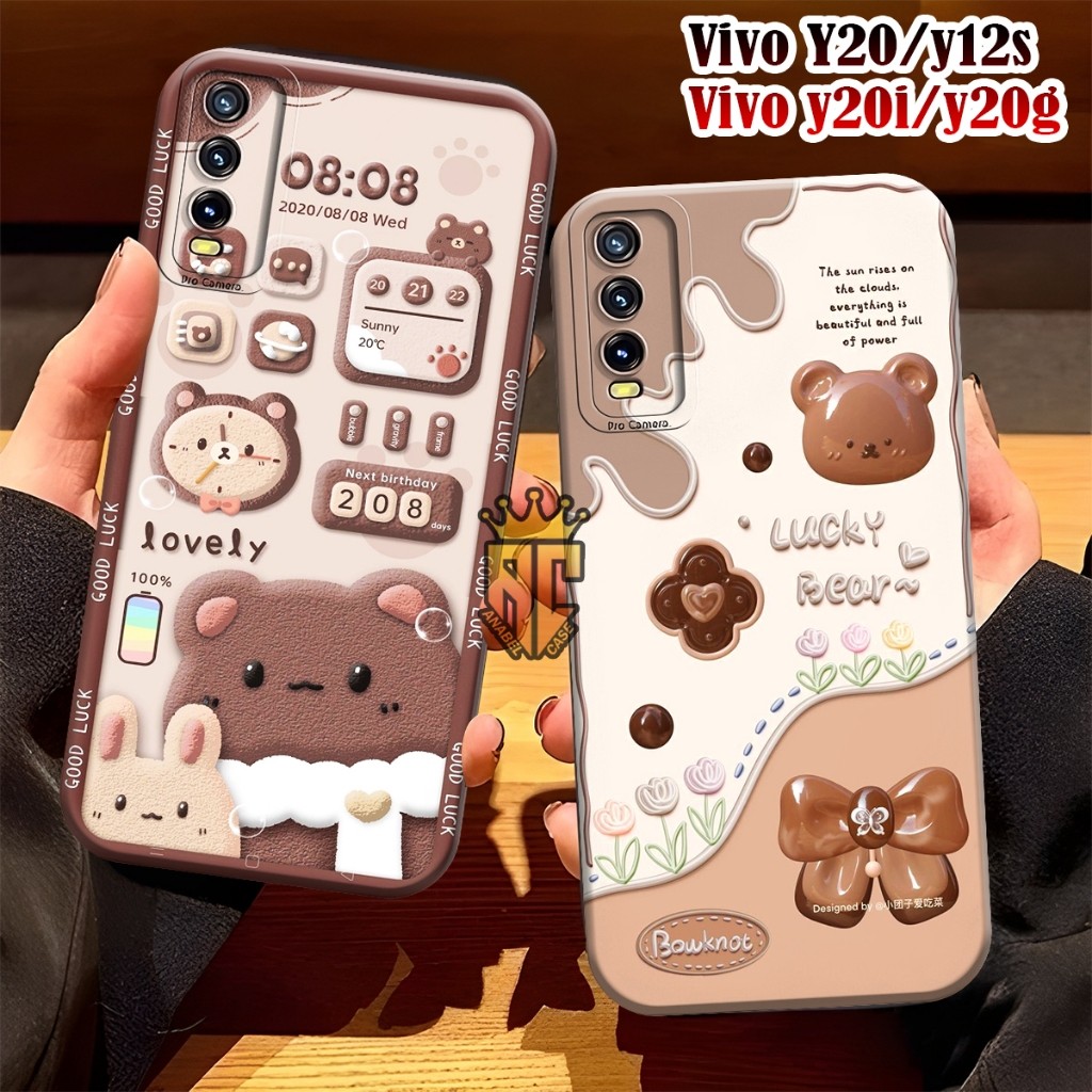 Softcase VIVO Y12S Y20 Y20S Y20A Y20SG Y20I Fashion Case Motif Bear Cute - Case Cantik - Case Vivo -