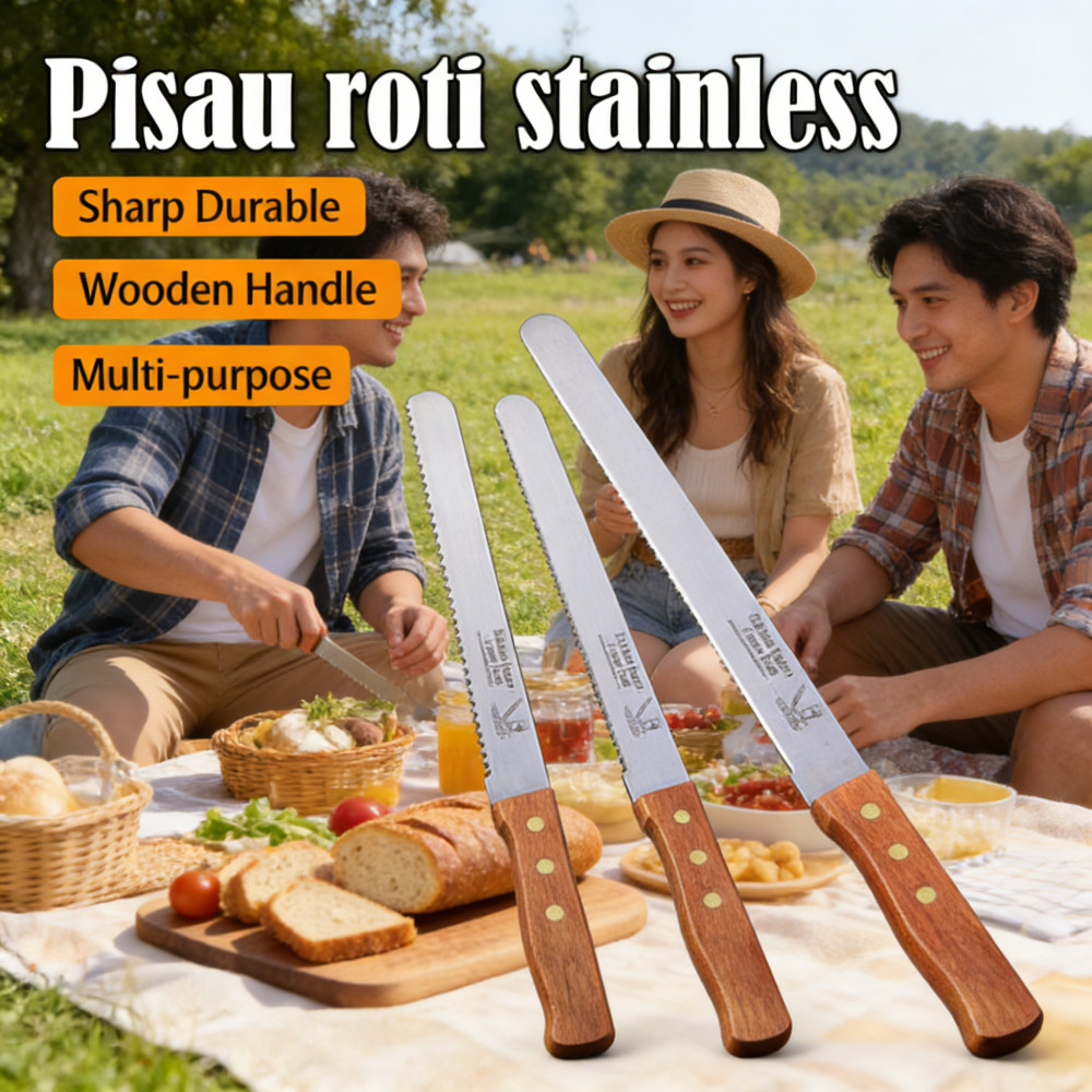 Bergerigi Pisau Roti / Pisau Kue Roti Serbaguna / Pisau Kue Roti Serbaguna Pisau Roti / Pisau Roti S