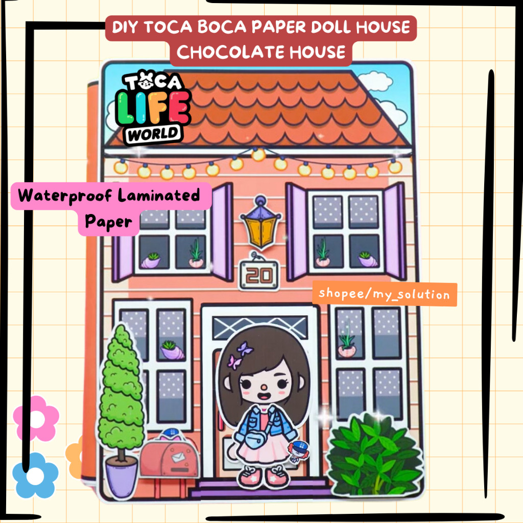 Paper Doll House Toca Boca Paperdoll Toca Boca Chocolate House Paper Book DIY Activities For Kids / 