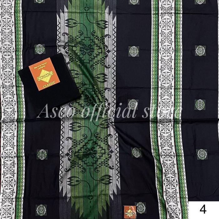 Wadimor Sarung Jaquard Classic Songket Motif Timbul Elegan Series Putih Hitam Bahan Jacquard Kenyama