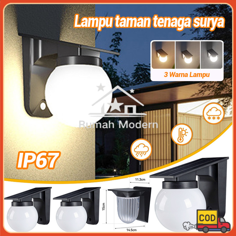 [COD]Lampu Dinding Tenaga Surya 3 Warna Lampu Taman Tenaga Surya Lampu Hias Lampu Taman Minimalis Wa