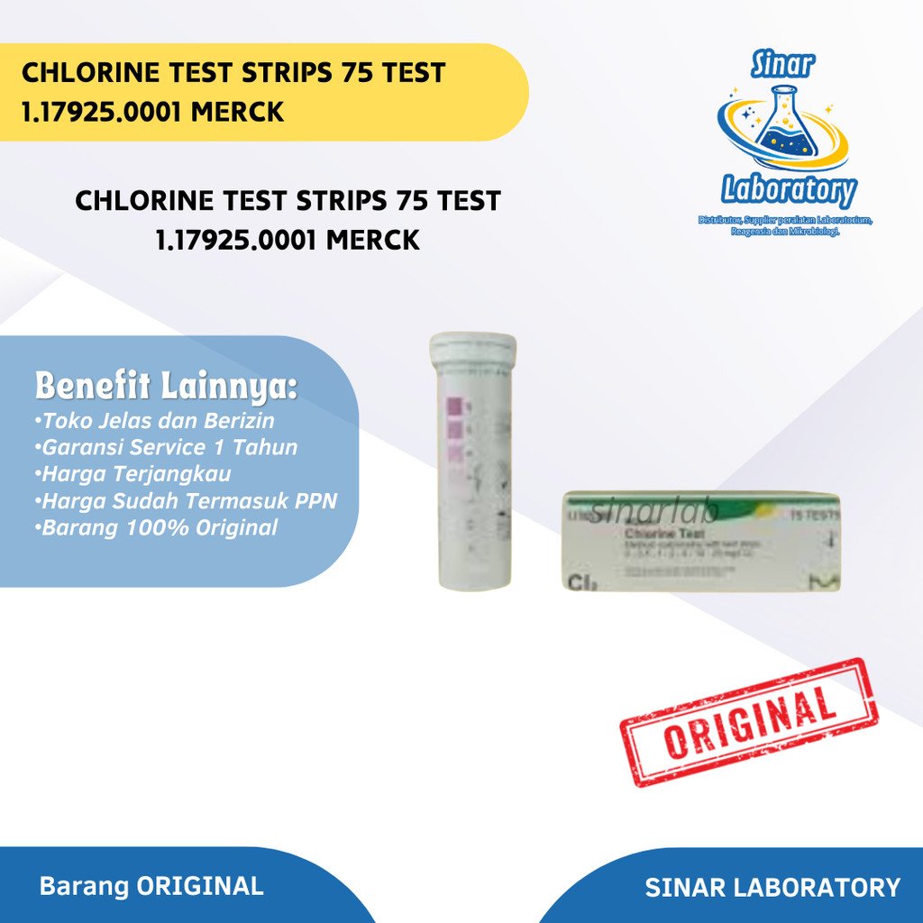Chlorine Test Strips 75 Test 1.17925.0001 Merck