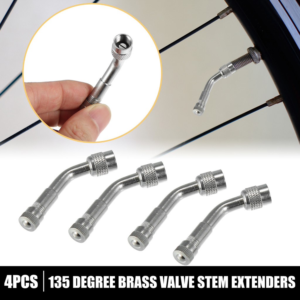 Motoforti 4 Pcs Valve Stem Extenders 135 Degree Valve Stem Vacuum Tyre Valve Stem Extension Extender
