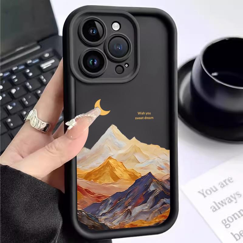 Case Xiaomi Redmi Note 9 10 8 7 Pro 7S 2021 4G Max 9S 5G Lite 10S 10T TPU Camera Cantik Gunung Casin
