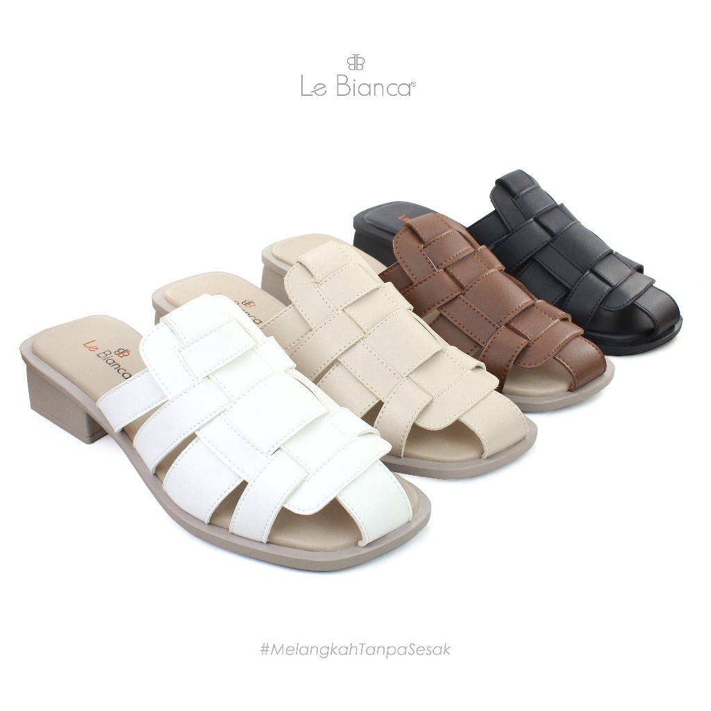 Le Bianca Yeppo Nomu TP 12-01 Sendal Wanita Mules coklat shoes hitam selop Putih