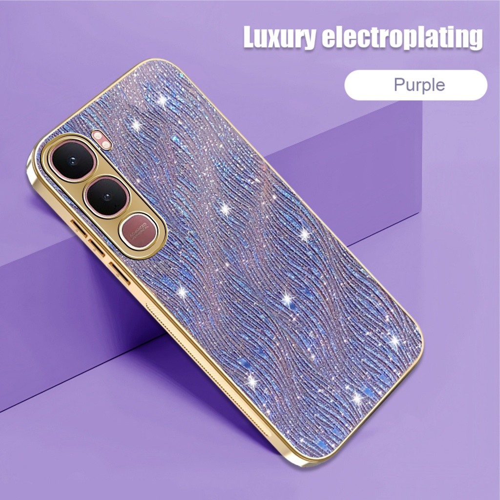 Case Vivo Y21D / Y31 Casing Luxury Electroplating List Gold Handphone