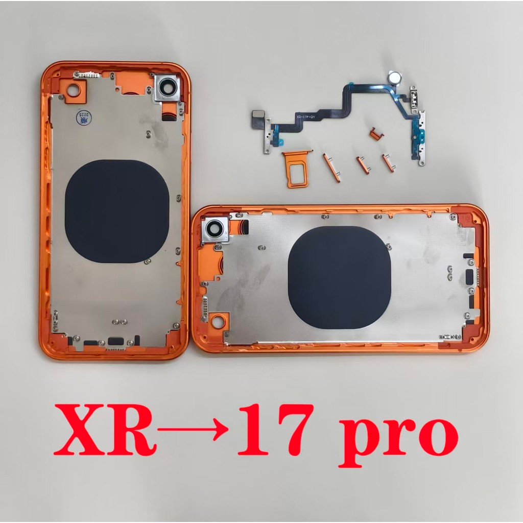 Slide Button DIY Housing for iPhone XR to 17 Pro ,XR like 17 Pro Titanium Style 6.1" Chassis Replace