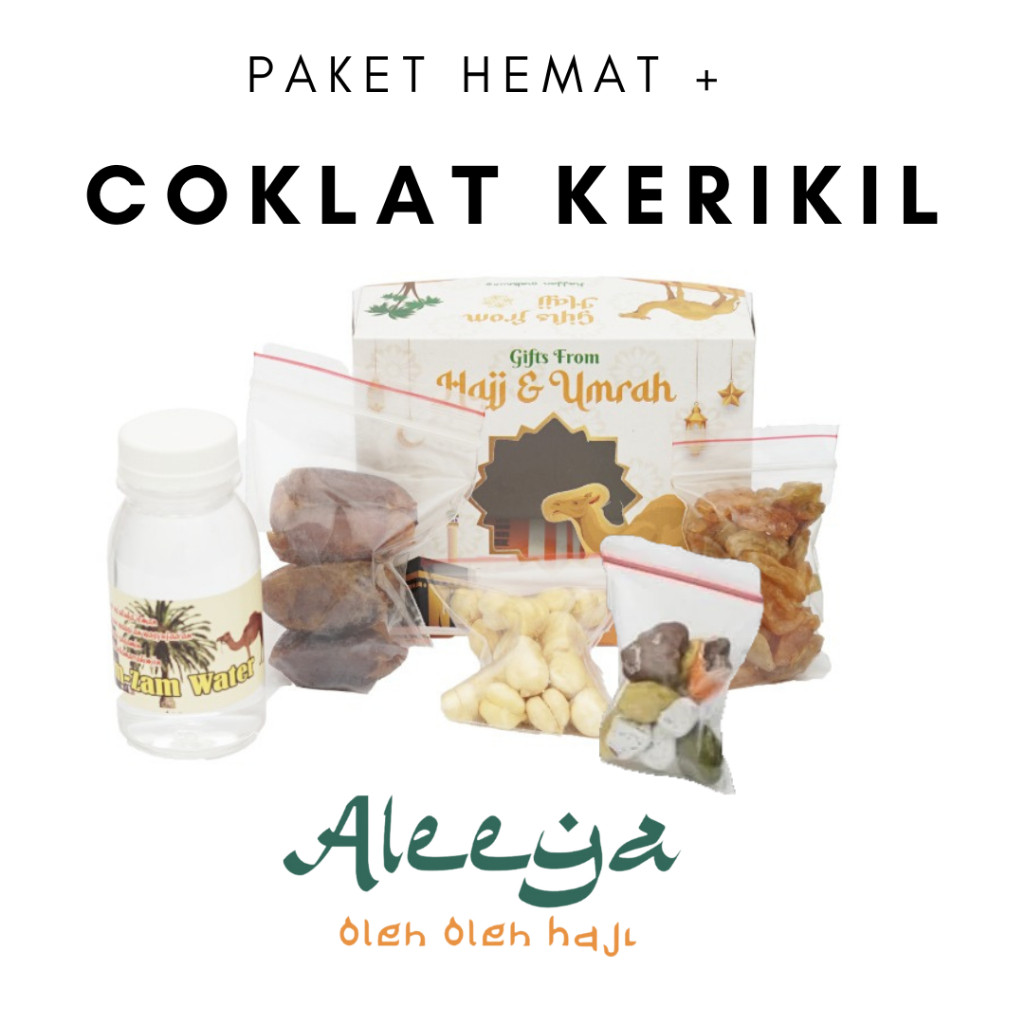 new - Paket oleh oleh haji dan umroh air zamzam ori + kacang arab + coklat kerikil