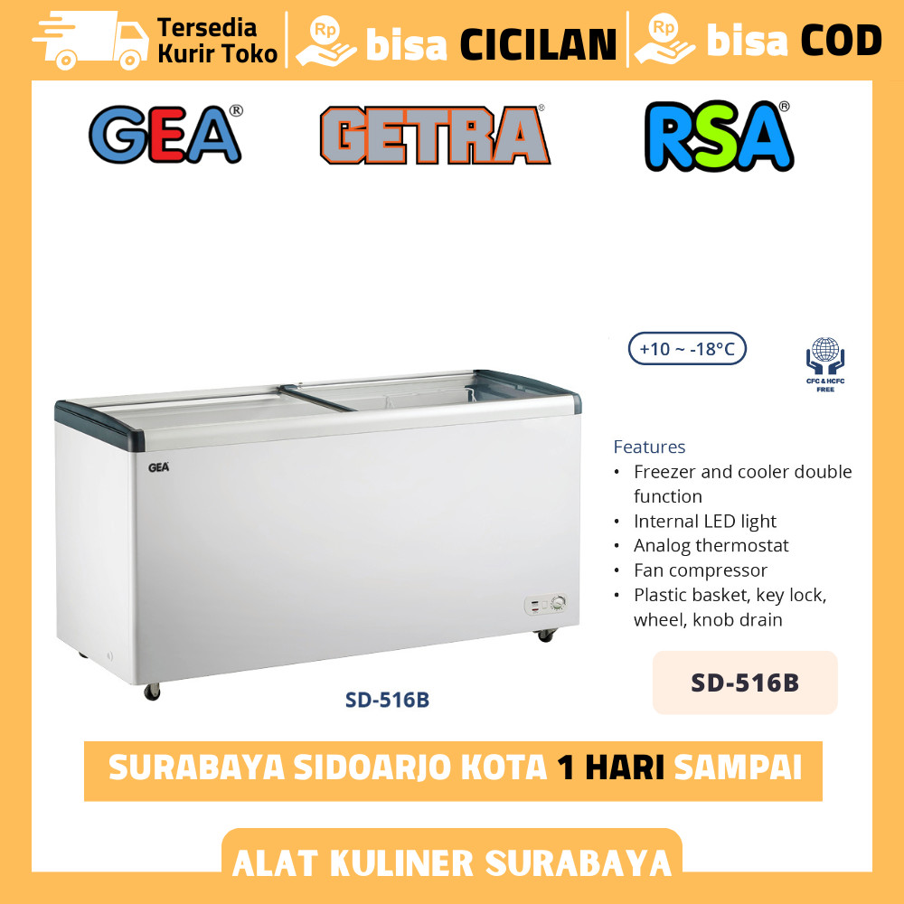 Chest Freezer Sliding GEA SD-516B Sliding Flat Freezer