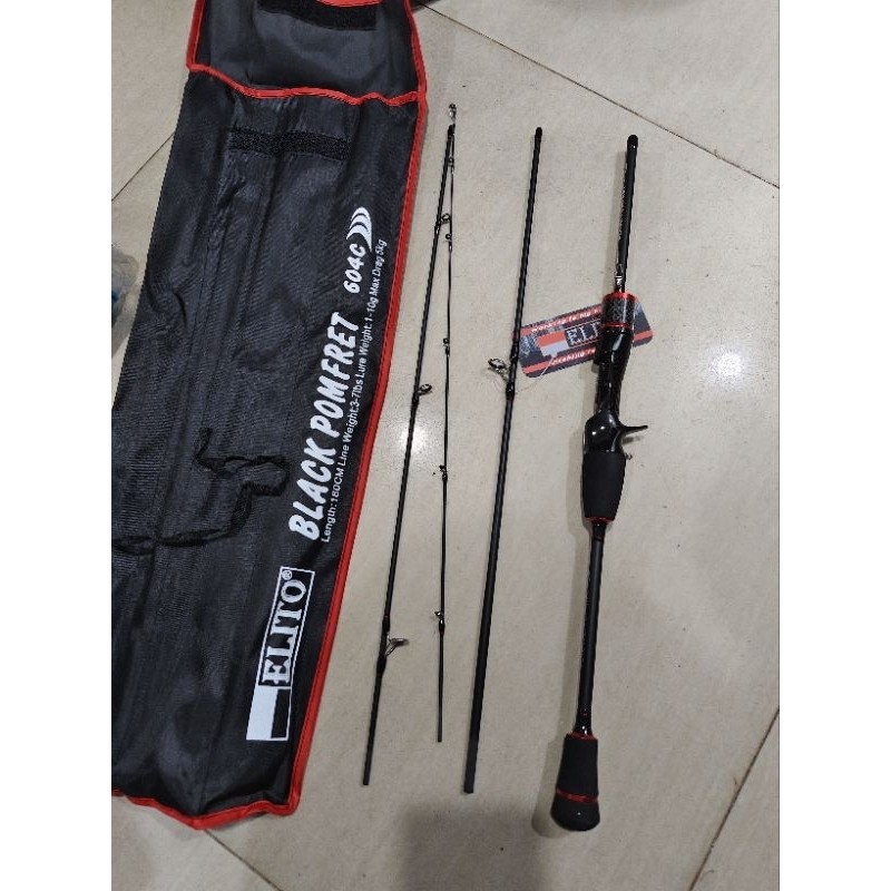 Joran BC UL sambung 4 Elito Black Pomfret 604 180cm Joran simpel Joran praktis Joran traveling Trave