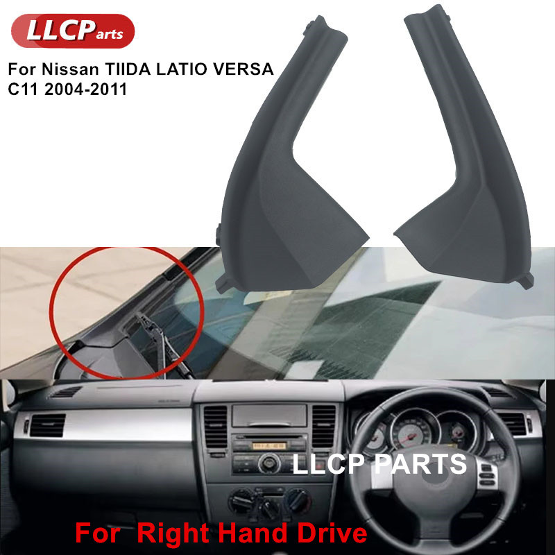 2PCS For Nissan TIIDA LATIO VERSA C11 2004-2011 Right Hand drive Front Engine Hood Bonnet Side Cowl 