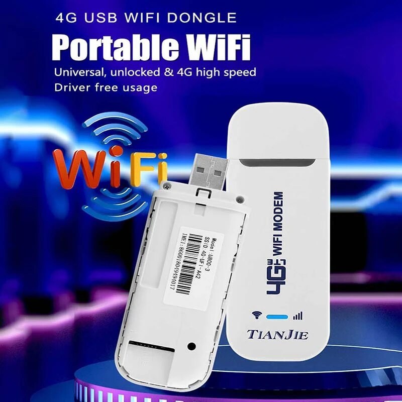 TIANJIE 150Mbps 4G WIFI Router USB Wireless Modem CAT4 Qualcomm ipset Dongle Car Adapter With Sim Ca