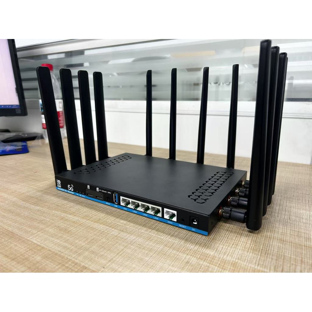 Dual SIM Card 5G Router 2*SIM Wifi6 3000Mbps Openwrt DDR4 1GB 4*LAN USB3.0 5G Modem MU-MIModem MU-MI