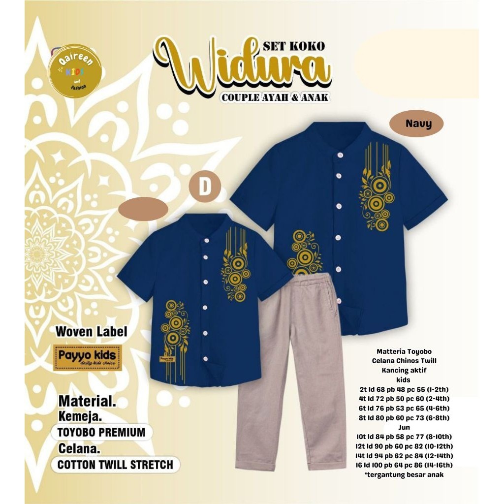 2602    Widura setelan kemeja koko muslim anak laki-laki by Qaireen