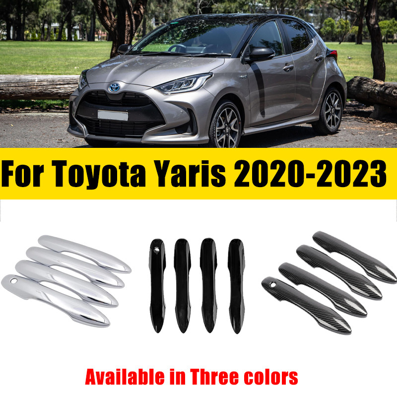 Penutup Gagang Pintu Untuk Toyota Yaris Cross XP210 2020-2023 2022 Serat Karbon Krom Anti Gores Akse