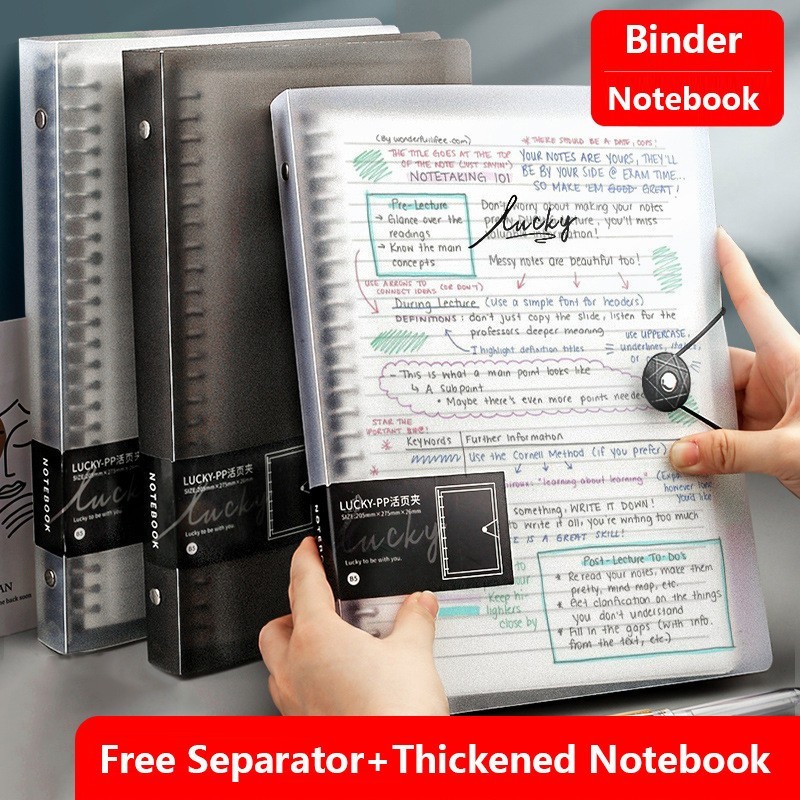 Binder A5/B5 Buku Binder Aesthetic Transparan Hitam Putih Notebook Aesthetic Korea