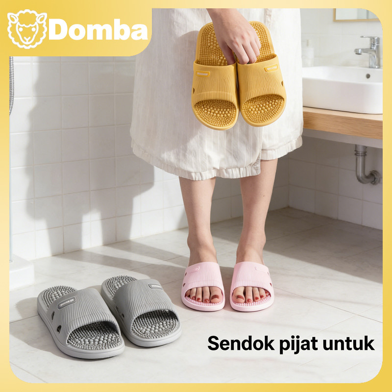 Sandal Rumah Empuk Anti Slip Pria Wanita - Sandal Refleksi Kesehatan Dengan Sol Tebal & Bantalan Pij