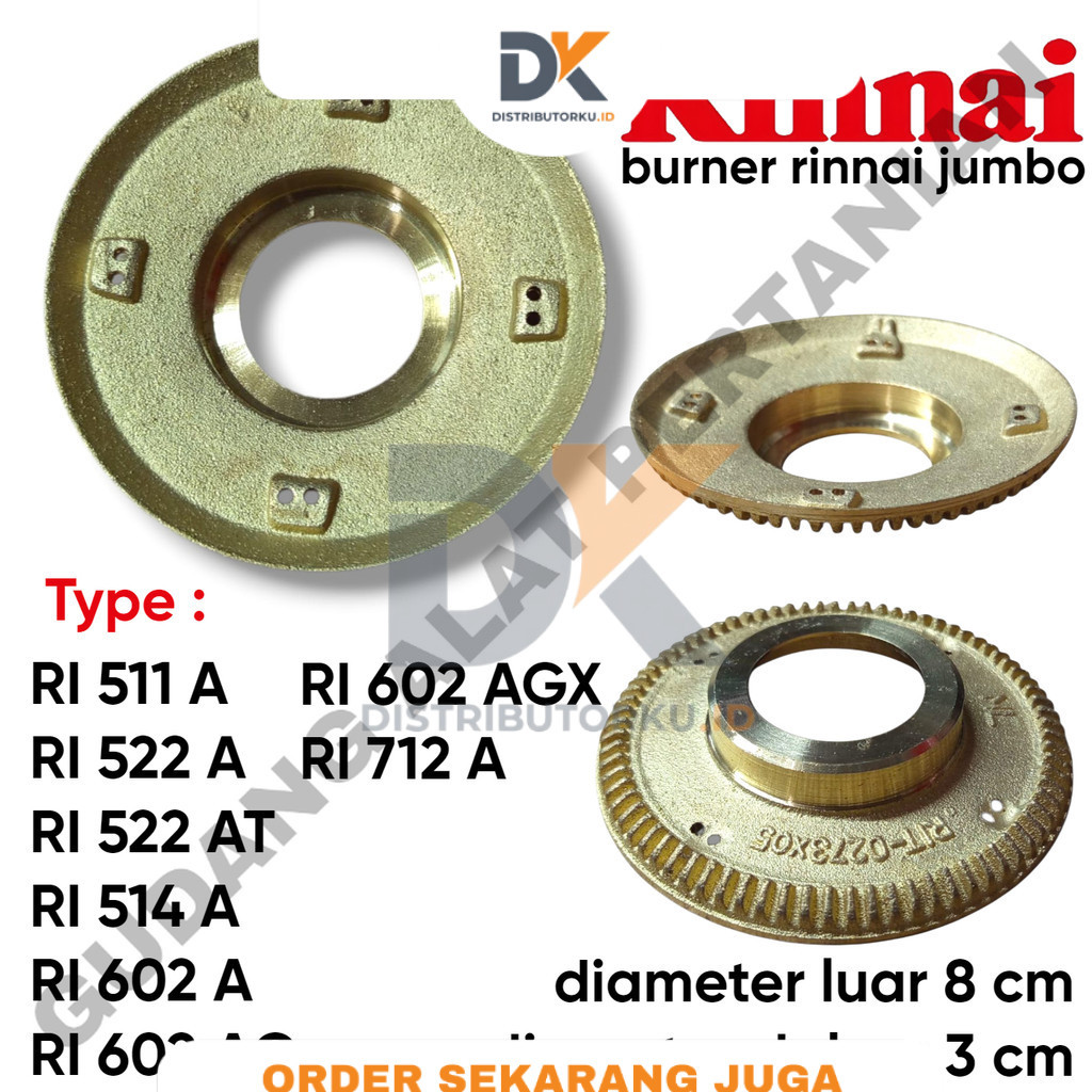 BURNER KOMPOR GAS MODEL RINNAI JUMBO(DISTRIBUTORKU.ID)