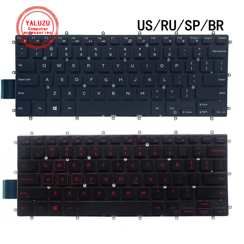 US/RU/SP/BR Laptop Keyboard For Dell piron 13 3379 3480 3490 5368 5378 5379 P89G P61F P78G Latitude 
