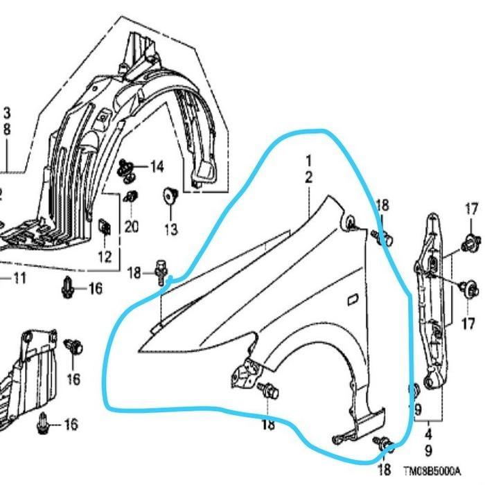 Panel Fender Honda City GM 2009 2010 2011 2012 2013 Original - KANAN PASS