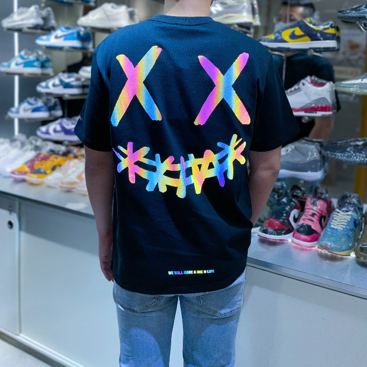 RIC Ricky Is Clown Reflective Black Tee 100% Original