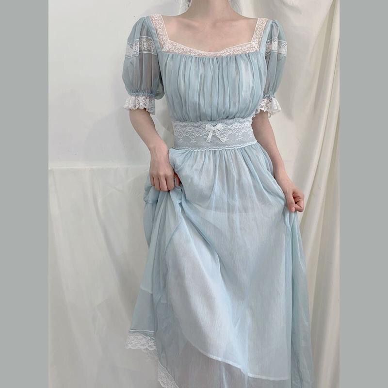 [COD]Gaun gaya Cina baru, gaun biru muda, gaun biru muda, gaun biru muda