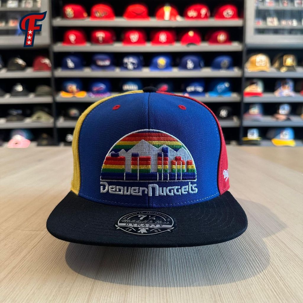 Topi Mitchell And Ness NBA Denver Nuggets 35th Anniversary Patch Basketball Snapback Hat Original