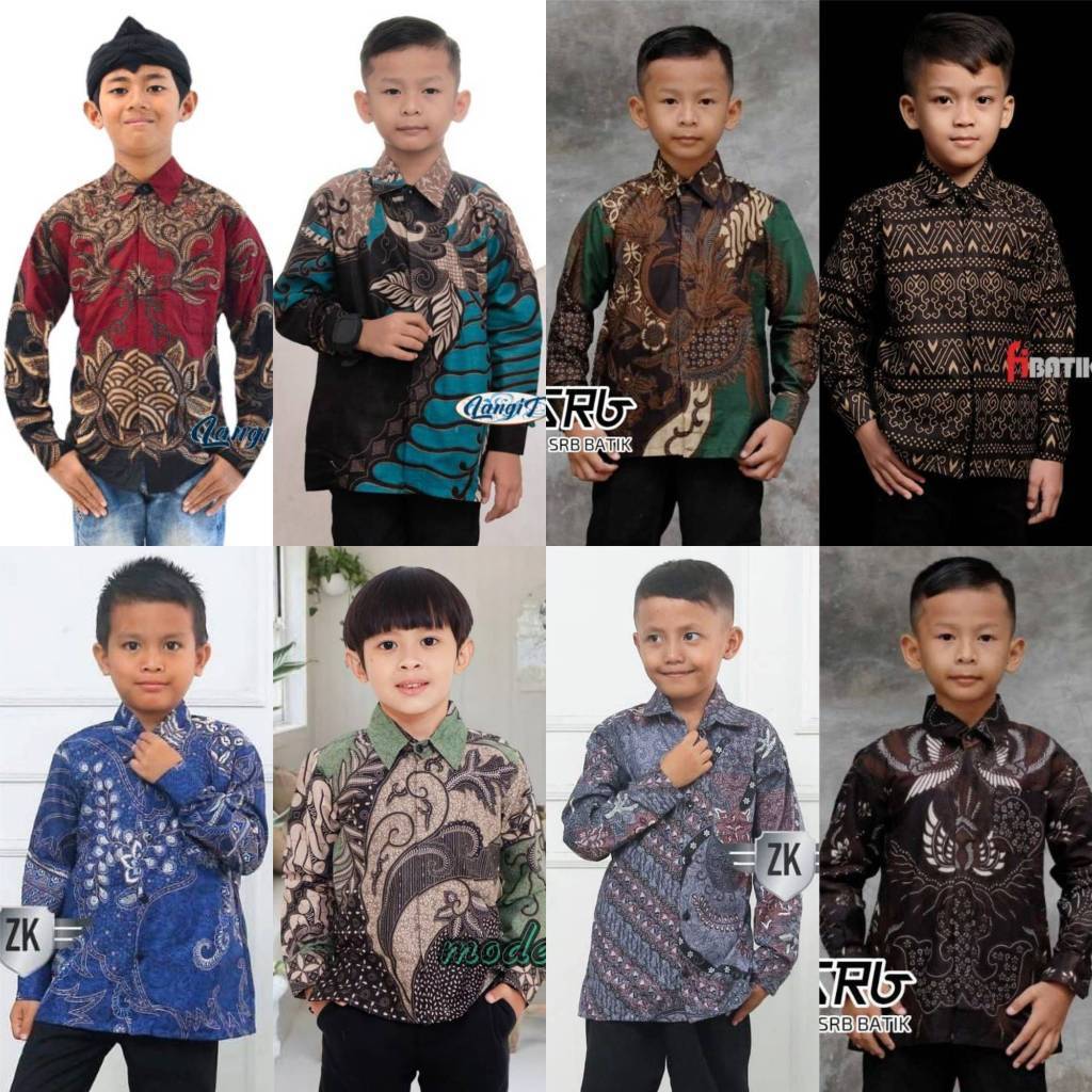 [PROMO] Kemeja Batik Anak Cowok 2 - 13 Tahun / Baju Batik Anak / Batik Anak Lengan Panjang / Baju An