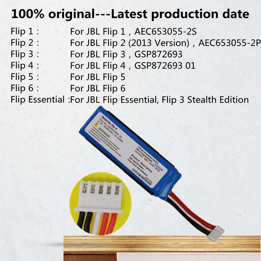 Battery Player Speaker For JBL Flip 4 5 6 3 1 Essential /Flip 3 SE, Flip 2 (2013 Version) Flip4 Flip