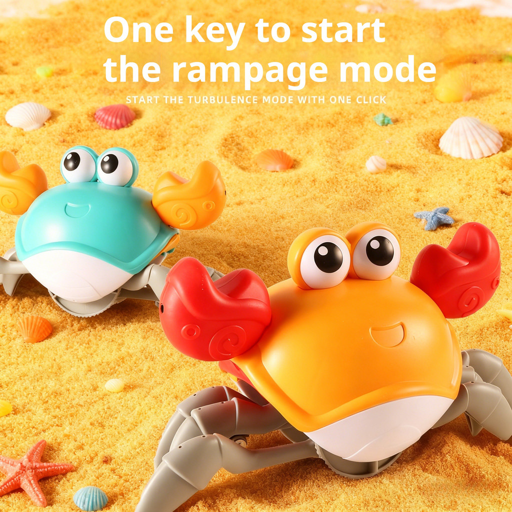 2026 new escape crab toy lighting music obstacle avoice baby crawling interactive escape toy perfect
